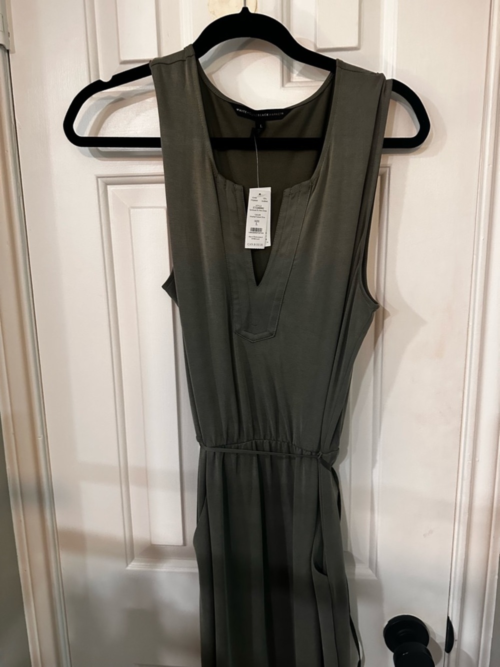 White House Black Market Washed Forever Olive Maxi Dress